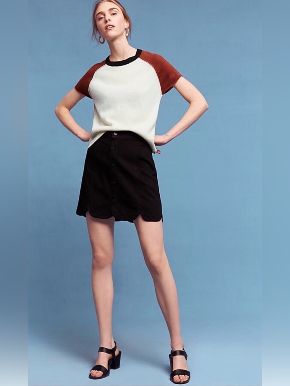 Anthropologie PAIGE Francesca skirt black streetwear casual beach fall 25 Small